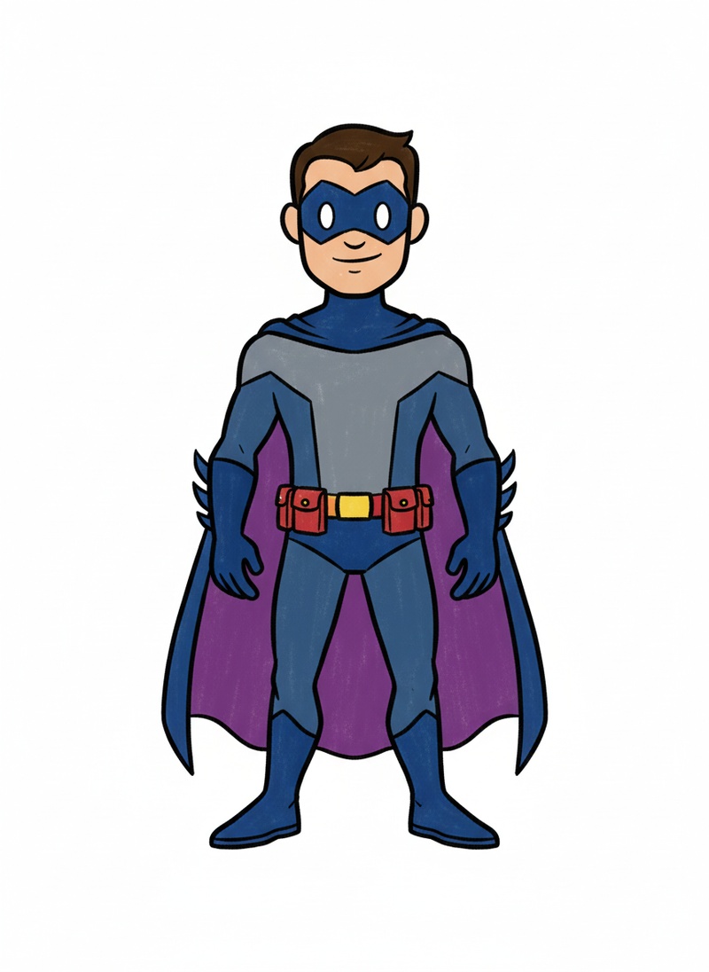 Shadow Strike the Stealth Hero in Classic Coloring Book - Full Colored Illustration