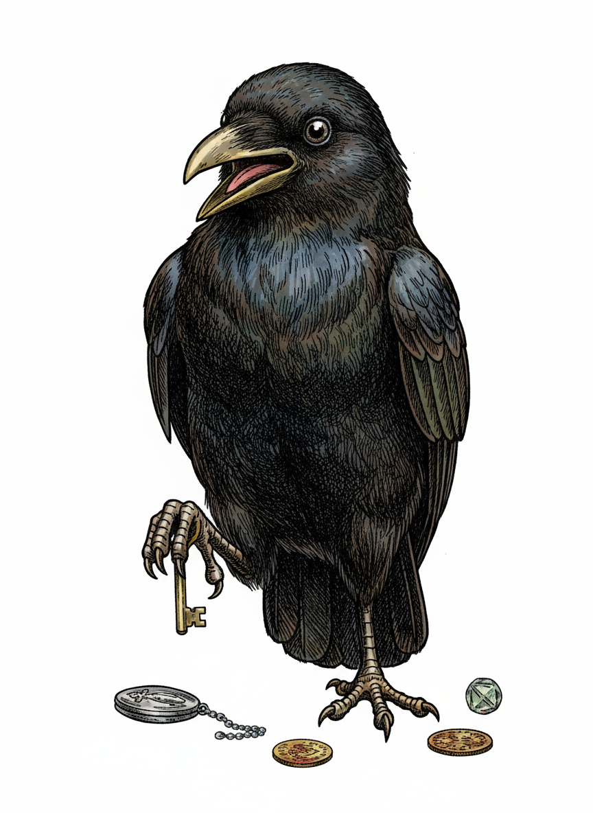 Squawk the Crow - Full Colored Illustration