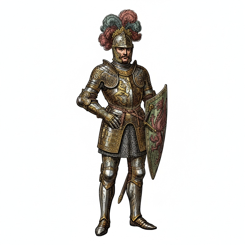 Sir Lancelot the Champion in Victorian Illustration - Full Colored Illustration