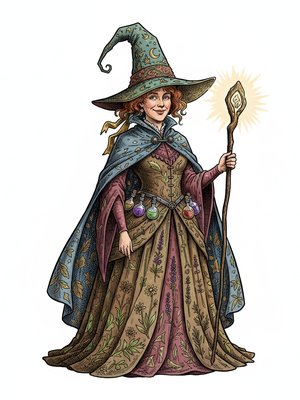 Hazel the Helpful Witch in Victorian Illustration