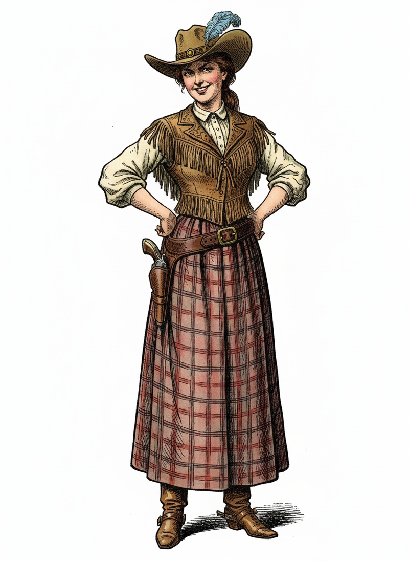 Annie the Sharpshooter in Victorian Illustration - Full Colored Illustration