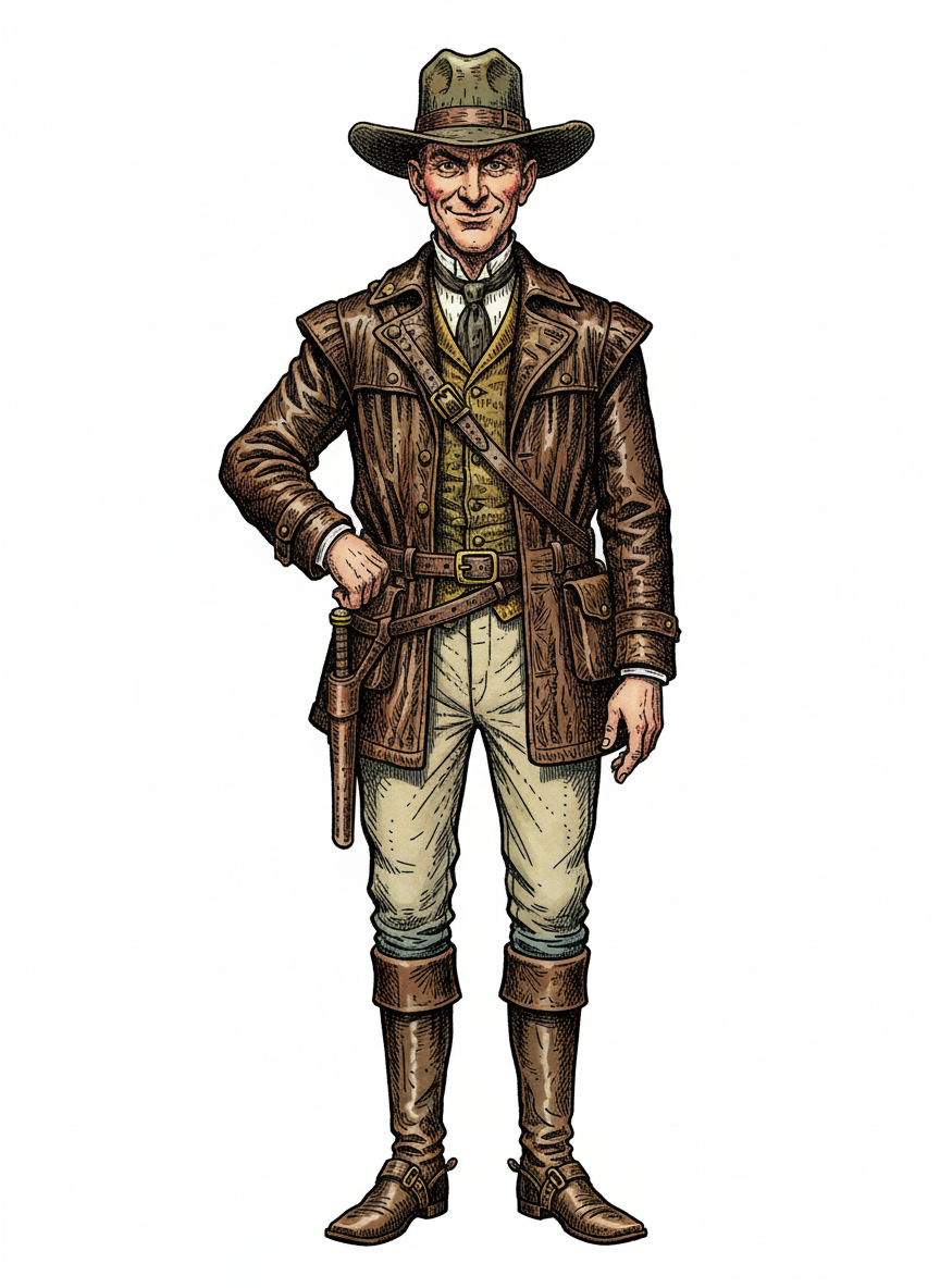 Silas Drake the Archaeologist - Full Colored Illustration