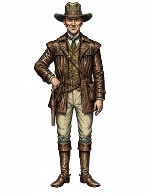 Silas Drake the Archaeologist in Victorian Illustration - Full Colored Illustration