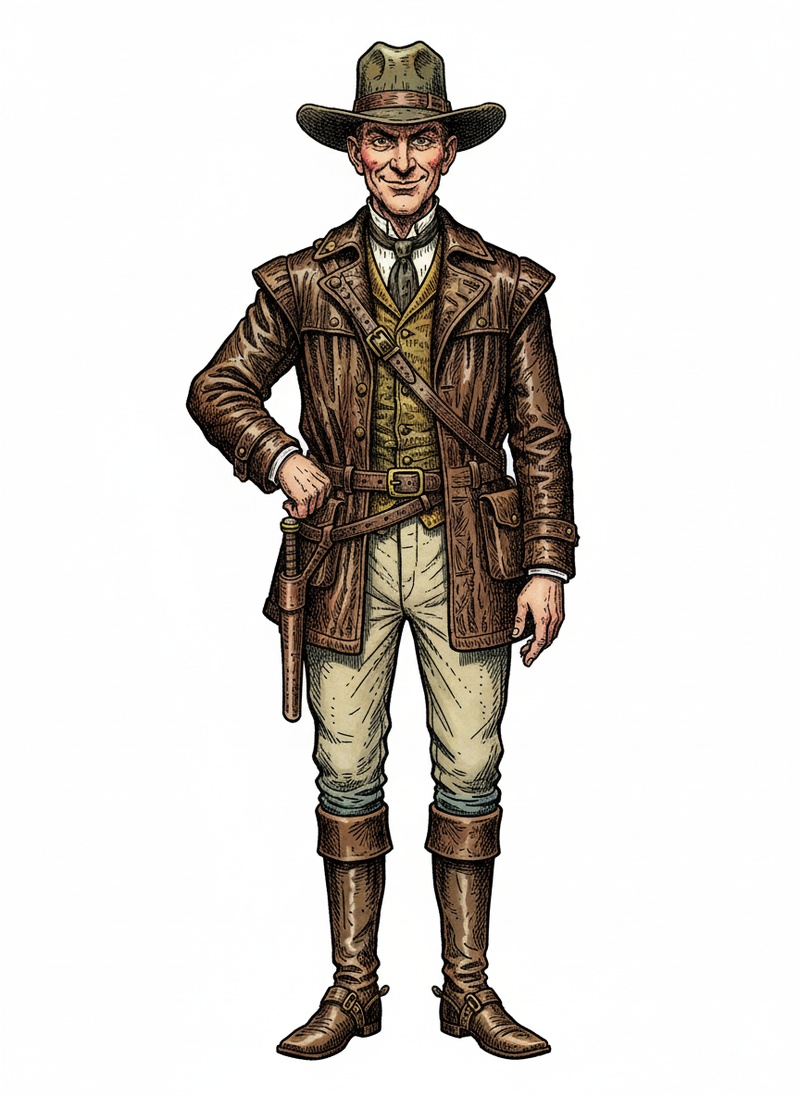 Silas Drake the Archaeologist in Victorian Illustration - Full Colored Illustration