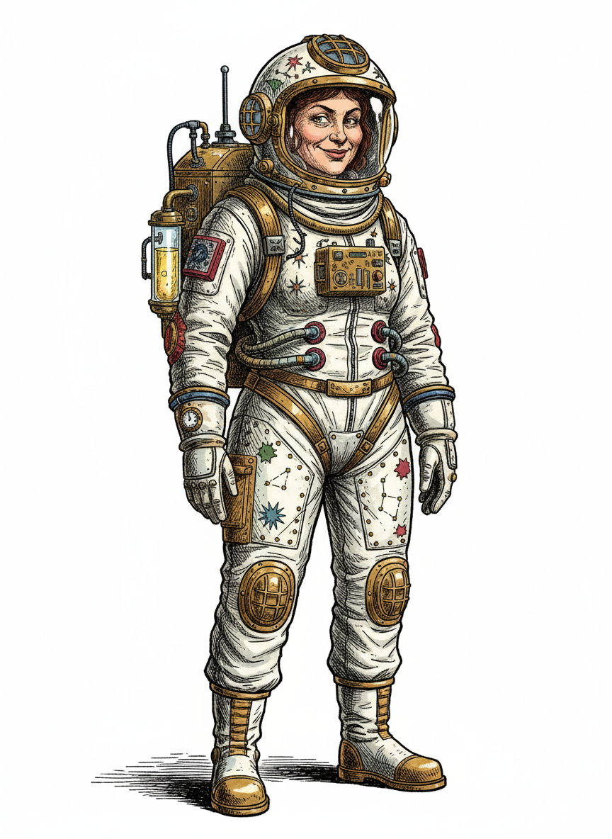 Captain Nova the Astronaut - Full Colored Illustration