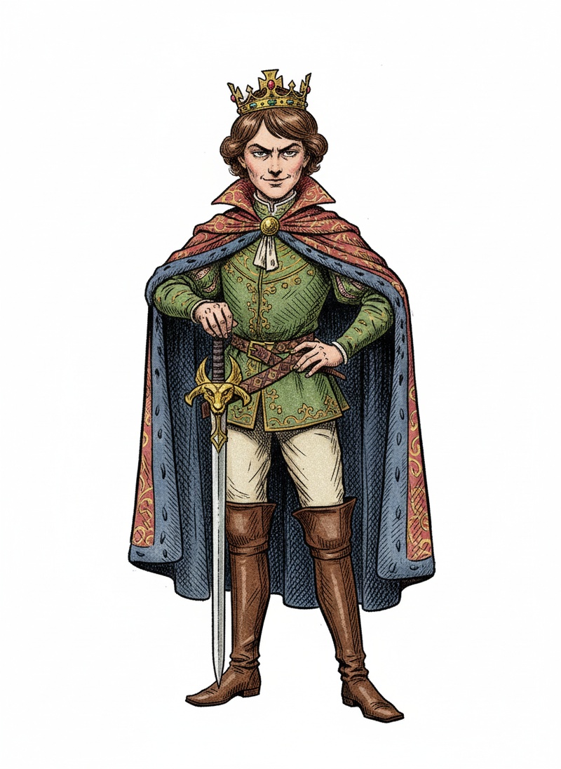 Prince Valor the Brave in Victorian Illustration - Full Colored Illustration
