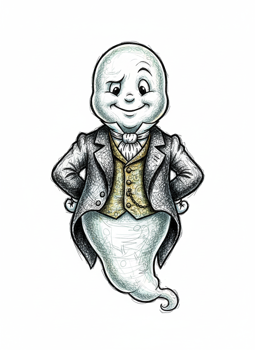 Casper the Friendly Ghost - Full Colored Illustration