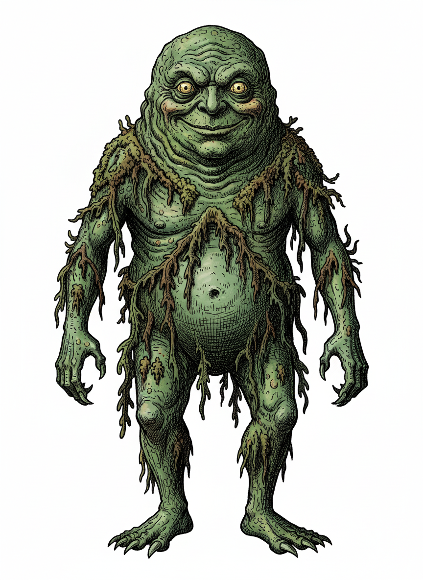 Greenie the Swamp Monster - Full Colored Illustration