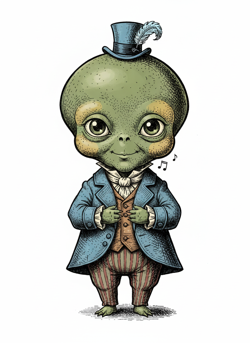 Blip the Small Alien - Full Colored Illustration