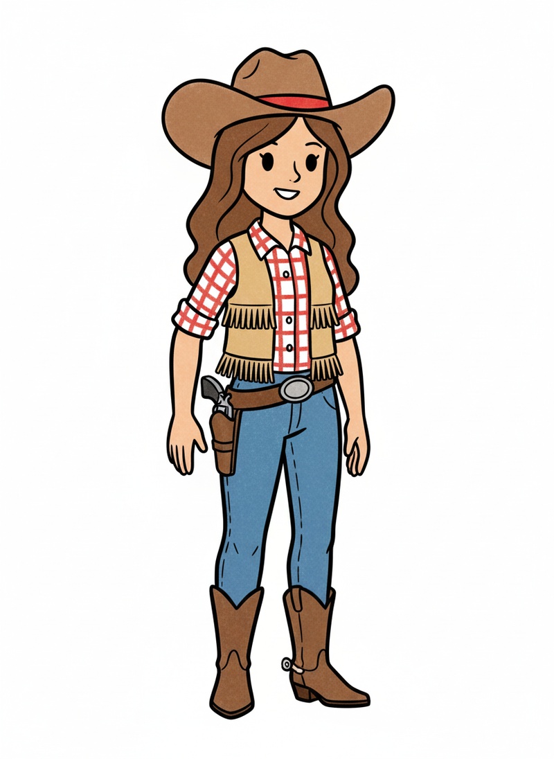 Annie the Sharpshooter in Classic Coloring Book - Full Colored Illustration