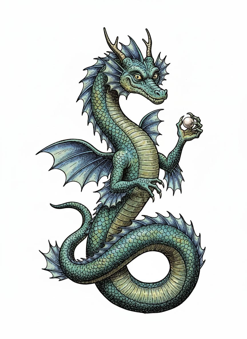 Splash the Water Dragon - Full Colored Illustration
