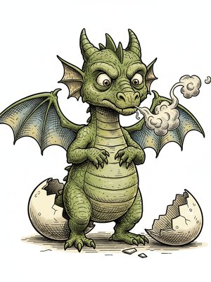 Baby Spark the Dragon Hatchling