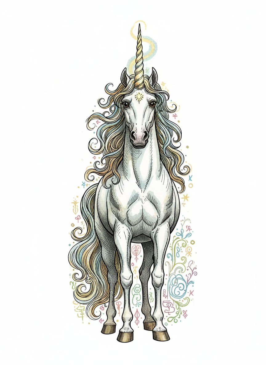 Stardust the Unicorn - Full Colored Illustration