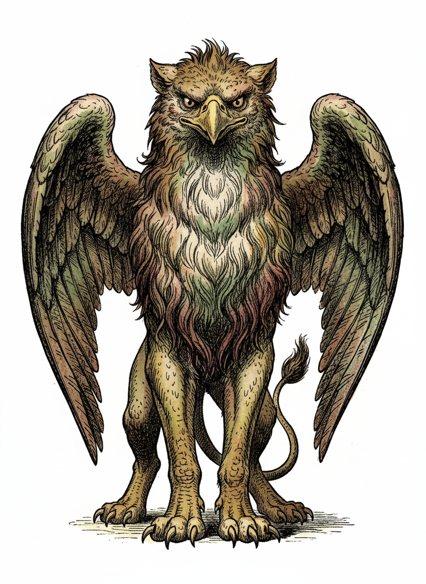 Griffin the Guardian - Full Colored Illustration