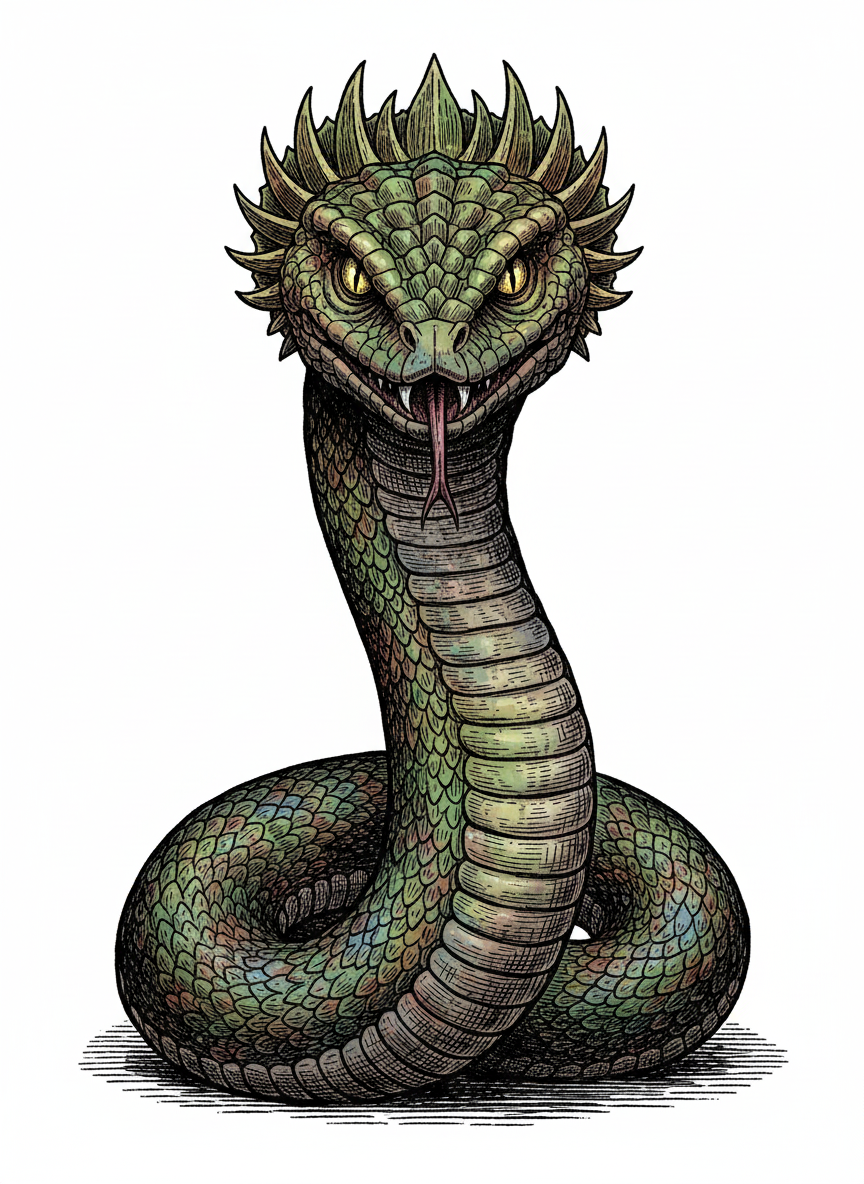 Scales the Basilisk - Full Colored Illustration