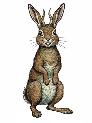 Hopper the Jackalope in Victorian Illustration