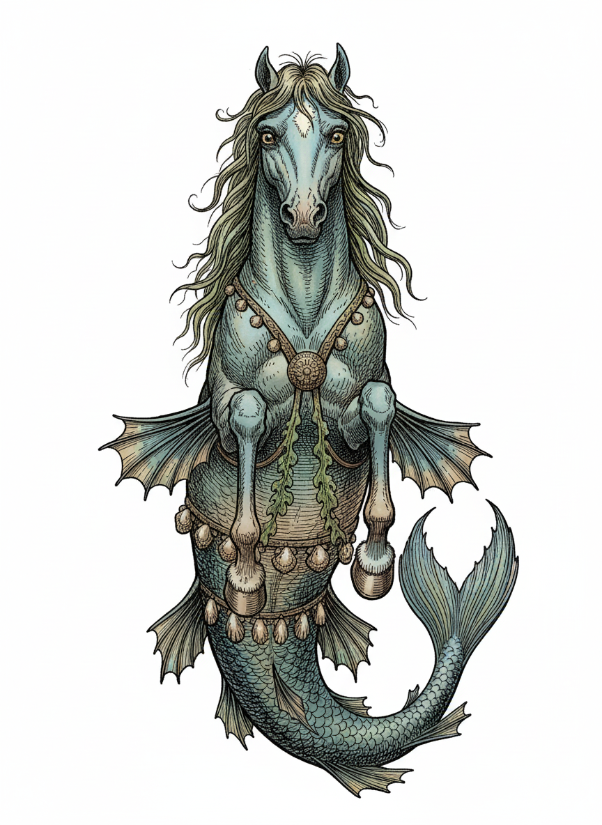 Bubbles the Hippocampus - Full Colored Illustration