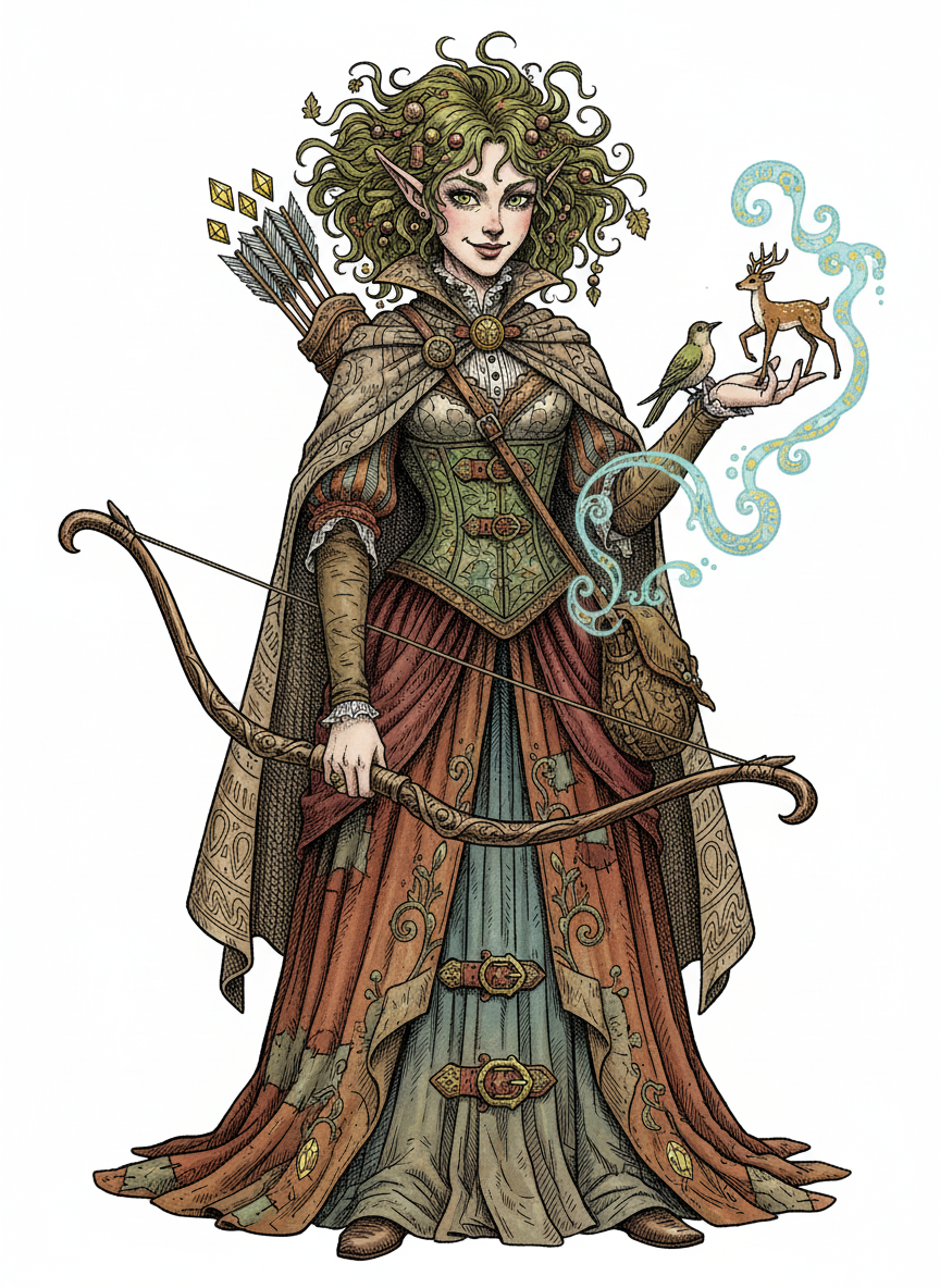 Willow the Wood Elf - Full Colored Illustration