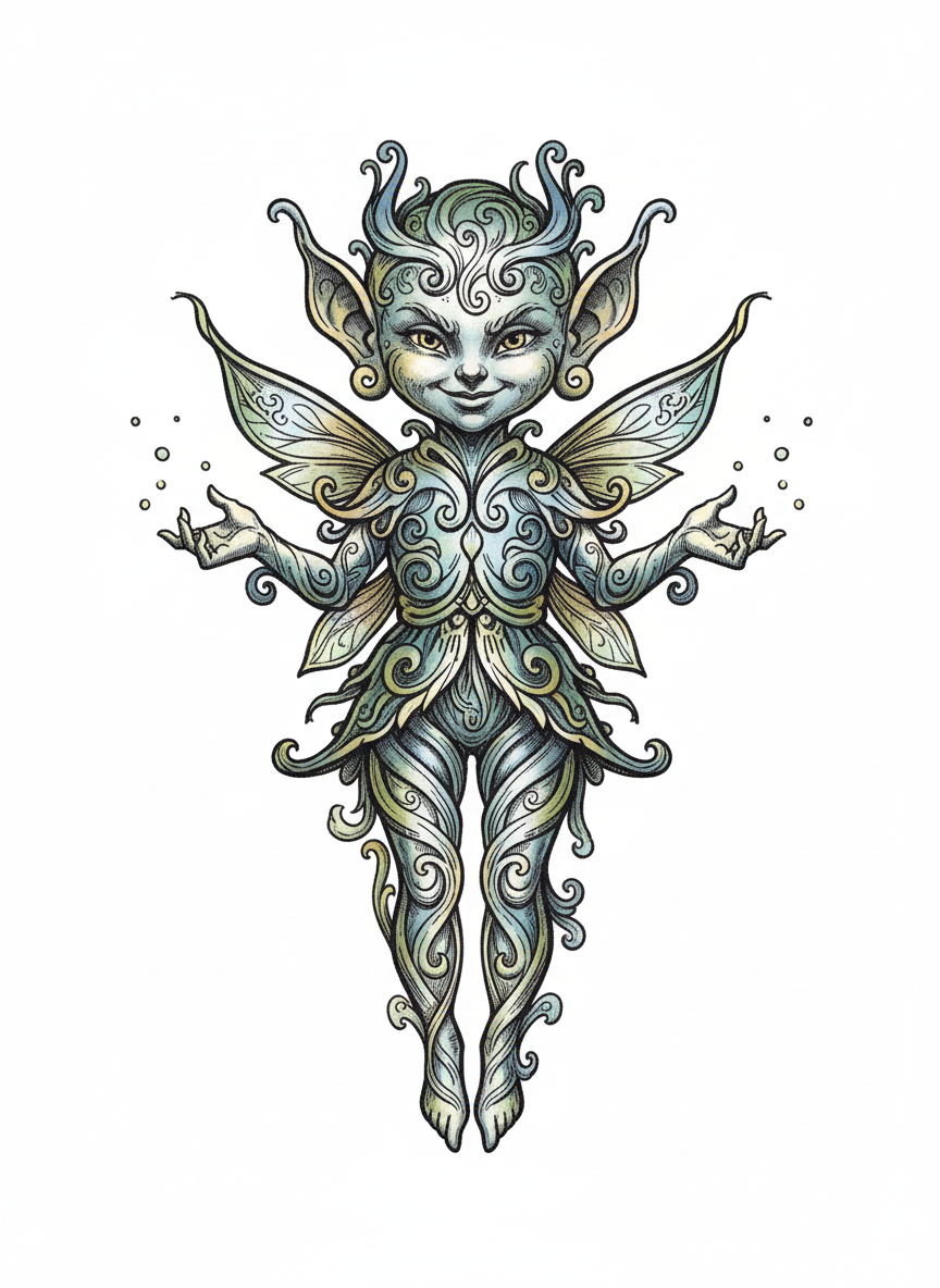 Glimmer the Sprite - Full Colored Illustration