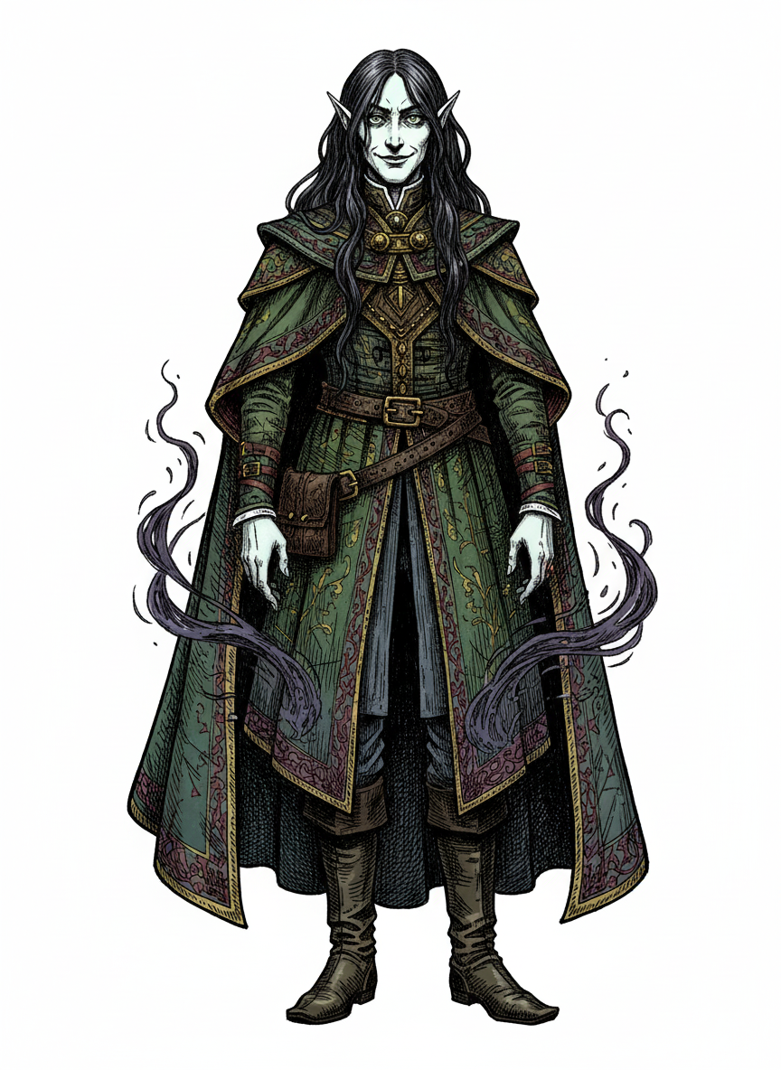 Thorn the Dark Elf - Full Colored Illustration