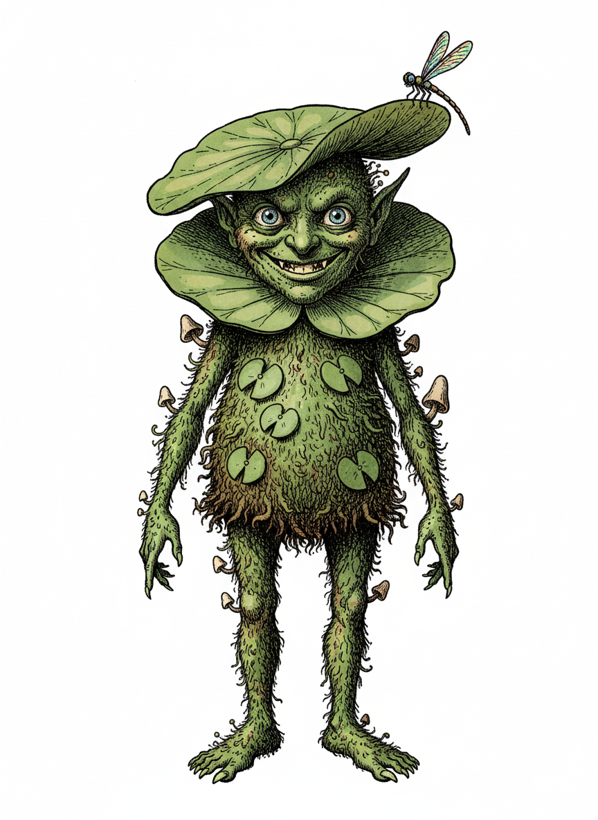 Mossy the Swamp Sprite - Full Colored Illustration