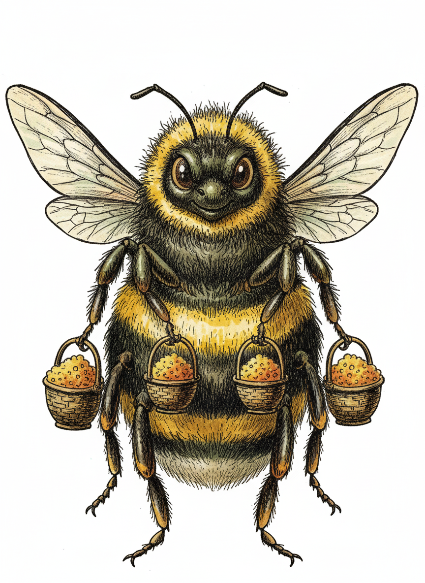 Buzz the Busy Bee - Full Colored Illustration