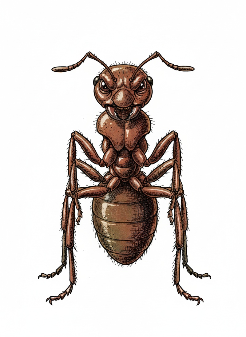 March the Ant in Victorian Illustration - Full Colored Illustration