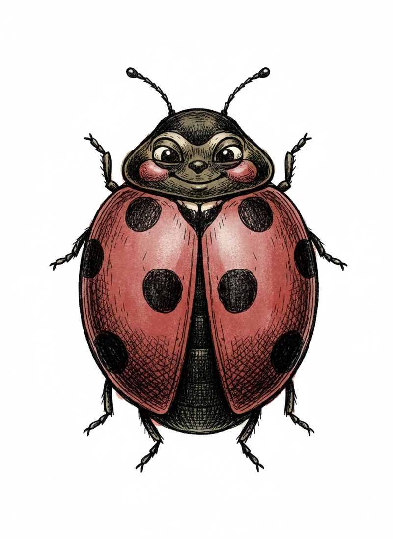 Lady the Ladybug in Victorian Illustration - Full Colored Illustration