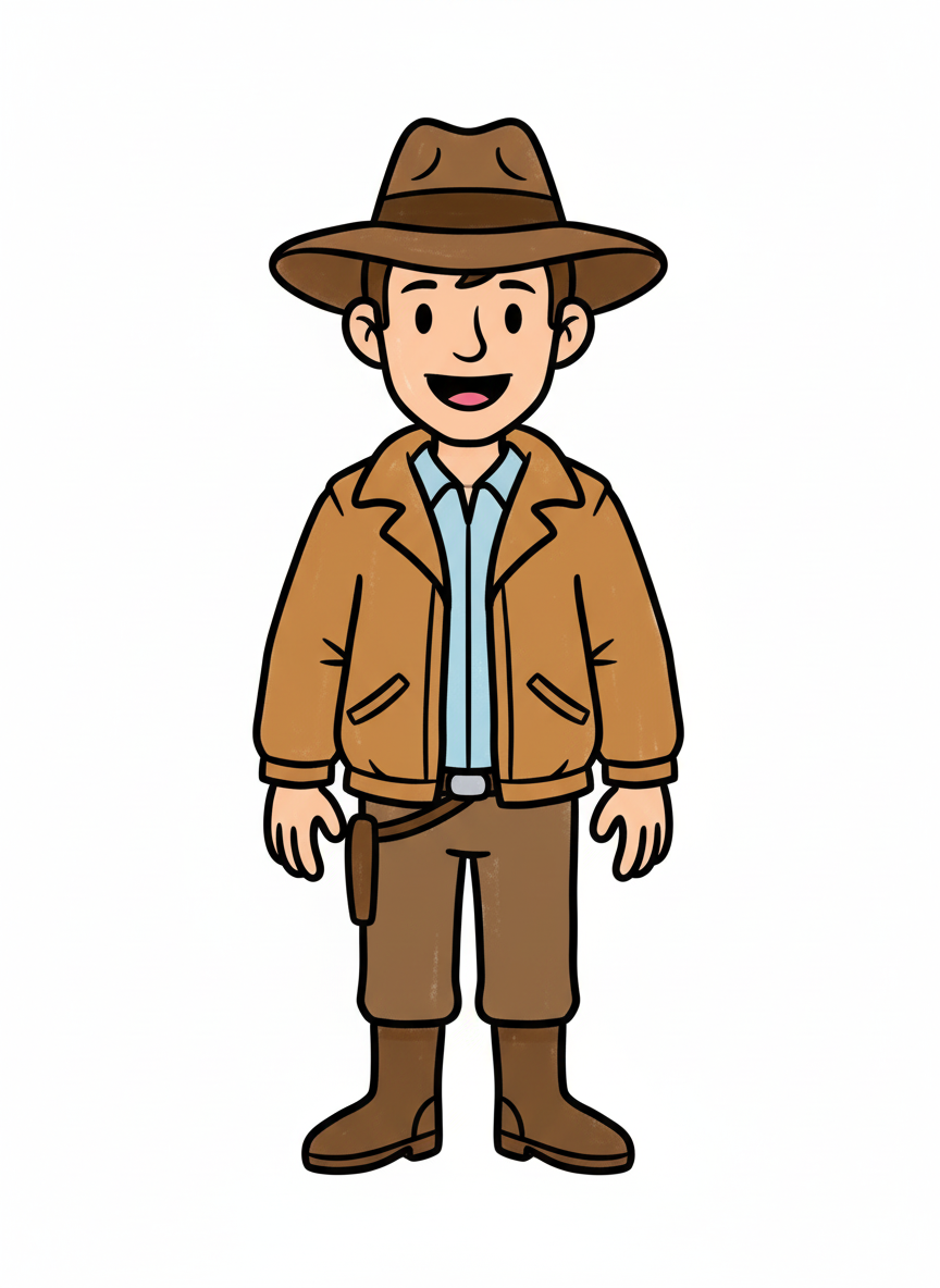 Silas Drake the Archaeologist - Full Colored Illustration