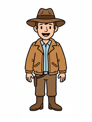 Silas Drake the Archaeologist in Classic Coloring Book - Full Colored Illustration