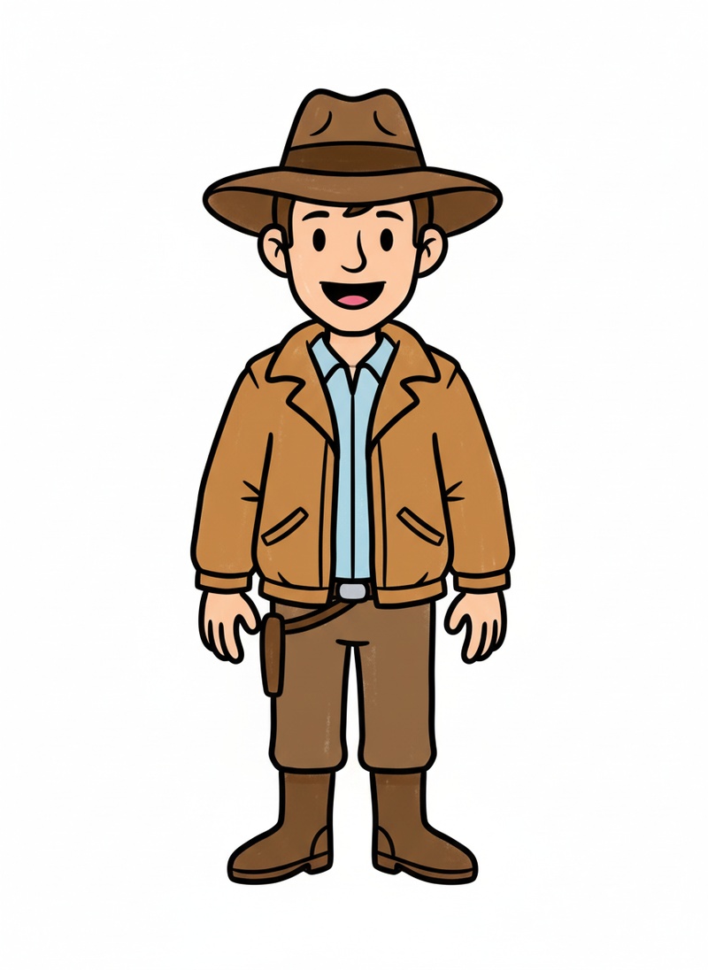 Silas Drake the Archaeologist in Classic Coloring Book - Full Colored Illustration