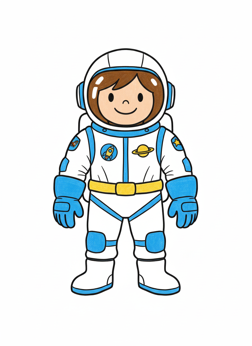 Captain Nova the Astronaut - Full Colored Illustration