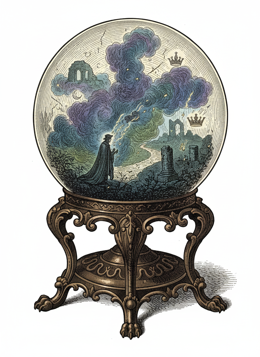 Crystal Ball of Visions - Full Colored Illustration