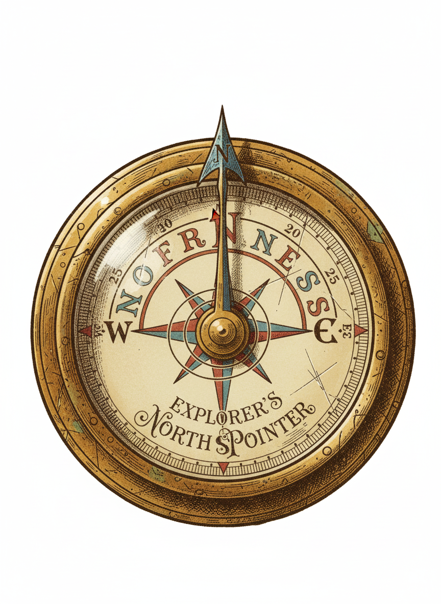 Explorer's Compass - Full Colored Illustration