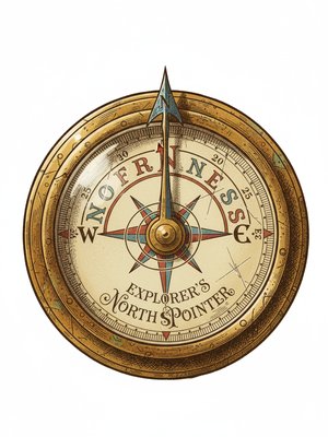 Explorer's Compass in Victorian Illustration - Full Colored Illustration