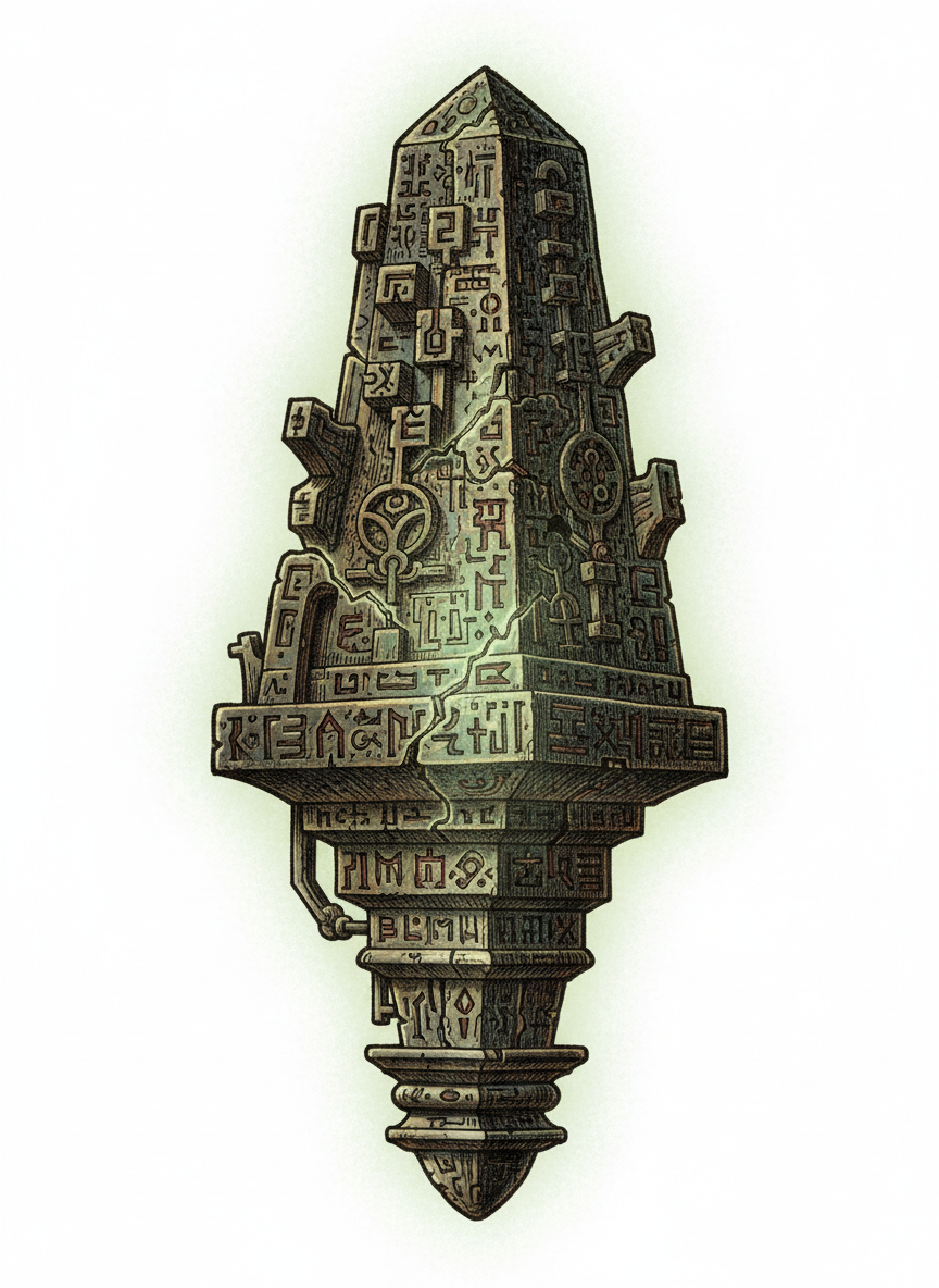 Mysterious Ancient Artifact - Full Colored Illustration