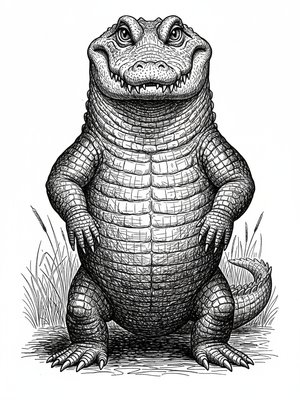 Chomp the Alligator in Victorian Illustration