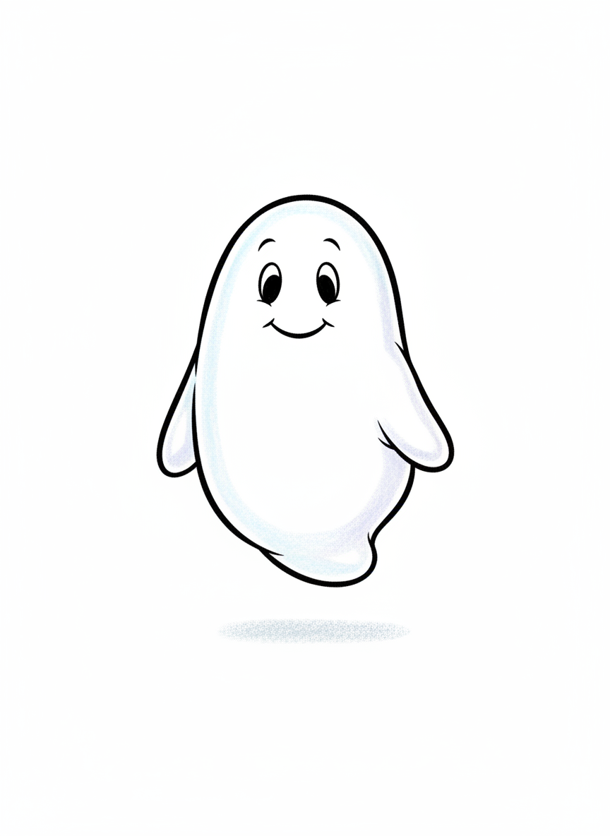 Casper the Friendly Ghost - Full Colored Illustration