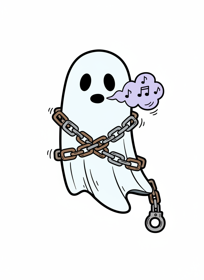 Spook the Scary Ghost - Full Colored Illustration