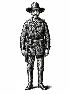 Silas Drake the Archaeologist in Victorian Illustration - Black & White Illustration