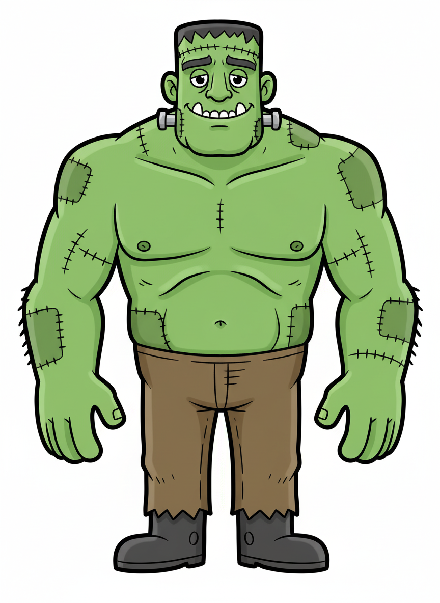 Victor the Friendly Monster - Full Colored Illustration