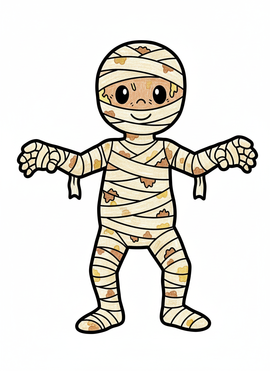 Bandages the Mummy - Full Colored Illustration