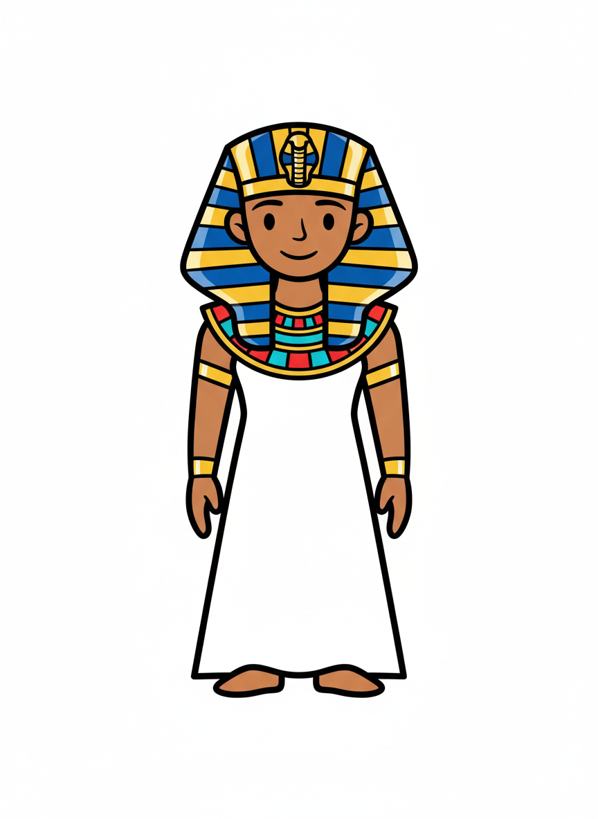 Cleo the Egyptian Pharaoh - Full Colored Illustration