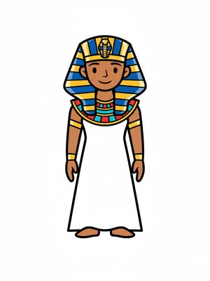 Cleo the Egyptian Pharaoh in Classic Coloring Book